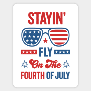 Independence Day Vibes: Stayin' Fly On the 4th of July with Patriotic American Flag Sunglasses Sticker